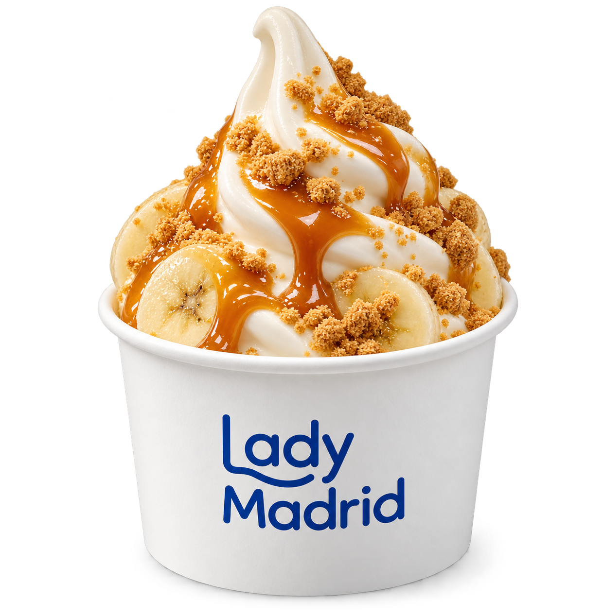 Frozen yogurt cu caramel și banane